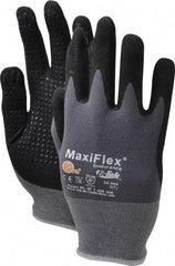 PRO-SAFE - Size S (7) Nitrile Coated Nylon General Protection Work Gloves - For General Purpose, Palm & Fingers Coated, Knit Wrist Cuff, Full Fingered, Black/Gray, Paired - All Tool & Supply