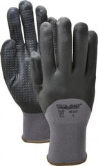 PRO-SAFE - Size L (9) Nitrile Coated Nylon General Protection Work Gloves - For General Purpose, Palm & Fingers Coated, Knit Wrist Cuff, Full Fingered, Black/Gray, Paired - All Tool & Supply