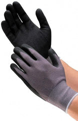 ATG - Size 2XS (5) Nitrile Coated Nylon General Protection Work Gloves - For General Purpose, Palm & Fingers Coated, Knit Wrist Cuff, Full Fingered, Black/Gray, Paired - All Tool & Supply