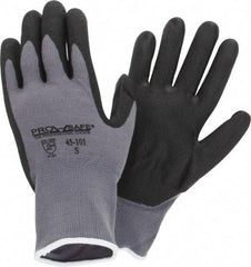 PRO-SAFE - Size S (7) Nitrile Coated Nylon General Protection Work Gloves - For General Purpose, Palm & Fingers Coated, Knit Wrist Cuff, Full Fingered, Black/Gray, Paired - All Tool & Supply