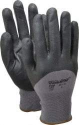 PRO-SAFE - Size L (9) Nitrile Coated Nylon General Protection Work Gloves - For General Purpose, Palm & Fingers Coated, Knit Wrist Cuff, Full Fingered, Black/Gray, Paired - All Tool & Supply