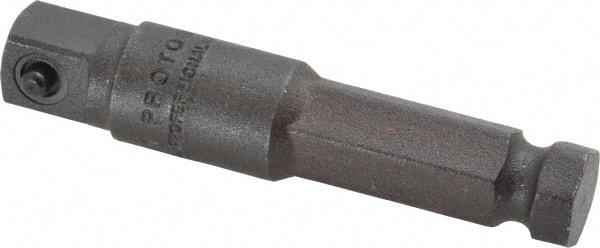 Proto - 3/8" Square Size Hex to Square Adapter - 7/16" Hex Drive, 2-3/4" OAL - All Tool & Supply