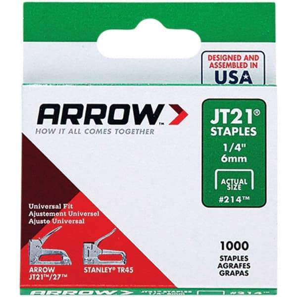 Arrow - 7/16" Wide Galvanized Steel Light-Duty Staples - 1/4" Leg Length - All Tool & Supply