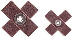 Norton - 120 Grit, Fine Grade, Aluminum Oxide Cross Pad - 1-1/2" Long x 1-1/2" Wide x 1/2" Thick, Cloth Backed, X Backing Weight, 8 Ply, 24,000 Max RPM - All Tool & Supply