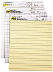 3M - Yellow Faint Ruled, 25 x 30 Inch Sheets, 30 per Pad, 2 per Carton, Easel Pad - For Use with Easel Pad Holders - All Tool & Supply