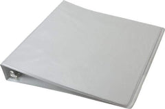 UNIVERSAL - 1" Sheet Capacity, 8-1/2 x 11", Deluxe Round Ring View Binder - Suede Grain Vinyl, White - All Tool & Supply