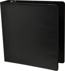 UNIVERSAL - 2" Sheet Capacity, 8-1/2 x 11", Deluxe Round Ring View Binder - Suede Grain Vinyl, Black - All Tool & Supply