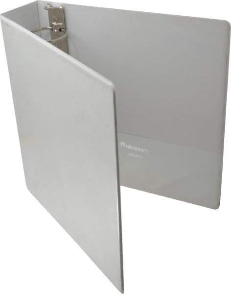 UNIVERSAL - 2" Sheet Capacity, 8-1/2 x 11", Deluxe Round Ring View Binder - Suede Grain Vinyl, White - All Tool & Supply