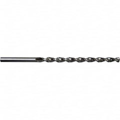 Extra Length Drill Bit: 0.5″ Dia, 130 °, High Speed Steel Uncoated, 8.0709″ Flute Length, Parabolic Flute, Straight-Cylindrical Shank, Series 524