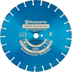 Husqvarna - 20" Diam, 1" Arbor Hole Diam, Continuous Edge Tooth Wet & Dry Cut Saw Blade - Diamond-Tipped, General Purpose Action, Standard Round Arbor - All Tool & Supply