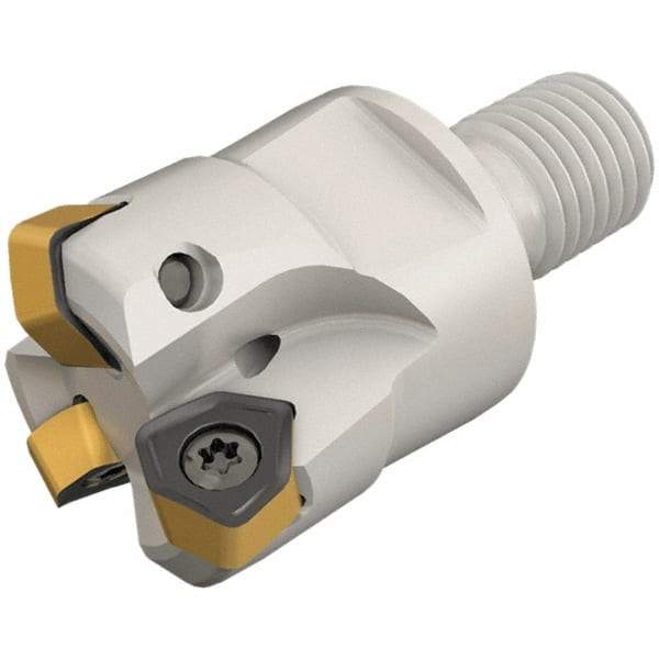 Iscar - 25mm Cut Diam, 0.039" Max Depth, M12 Modular Connection Indexable High-Feed End Mill - Screw Holding Method, H600 WXCU 05 Insert, FF EWX-M-05 Toolholder, Through Coolant - All Tool & Supply