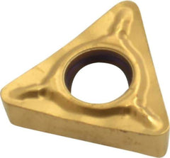 Seco - TCMT21.52 F1 Grade CP500 Carbide Turning Insert - TiAlN/TiN Finish, 60° Triangle, 1/4" Inscr Circle, 3/32" Thick, 1/32" Corner Radius - All Tool & Supply