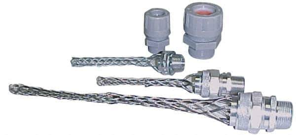 Woodhead Electrical - Liquidtight, Elbow Strain Relief Cord Grip - 1/2 NPT Thread, 3-7/8" Long, Iron & Zinc-plated Steel - All Tool & Supply