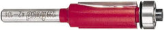 Freud - 1/2" Cut Diam, 1" Length of Cut, 7 Flute Flush Trim Edge Profile Router Bit - Carbide-Tipped, 1/4" Shank Diam, 2-13/16" OAL, Proprietary Coating - All Tool & Supply