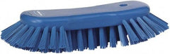 Vikan - 1.3" Bristle Length, Polyester Utility Scrub Brush - 7-3/4" Long x 3" Wide Head, 8" OAL, Blue, Polypropylene Block - All Tool & Supply