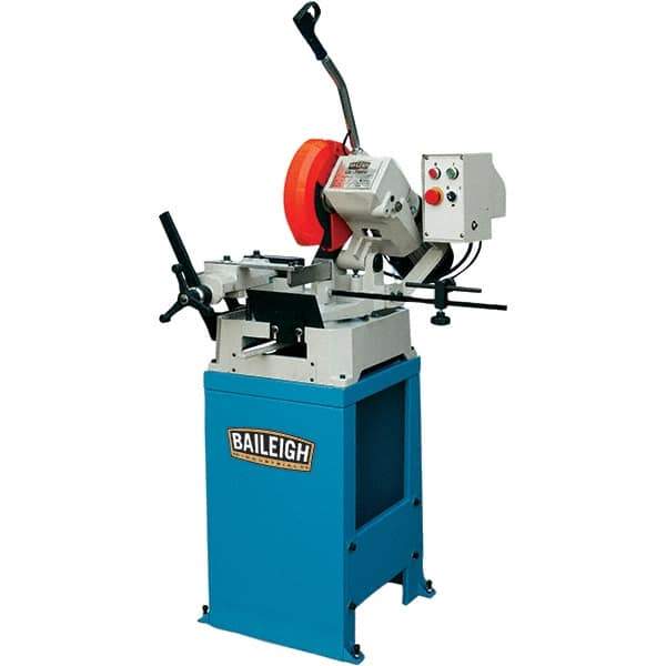 Baileigh - 1 Cutting Speed, 10" Blade Diam, Cold Saw - 54 RPM Blade Speed, Floor Machine, 1 Phase, Compatible with Ferrous/Non-Ferrous Material - All Tool & Supply