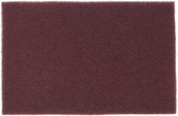 Norton - Very Fine Grade, Aluminum Oxide Hand Pad - Maroon, 6" Wide x 9" Long, Nonwoven - All Tool & Supply