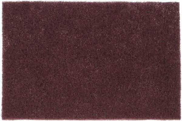 Norton - Very Fine Grade, Aluminum Oxide Hand Pad - Maroon, 6" Wide x 9" Long, Nonwoven - All Tool & Supply