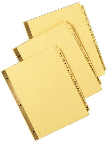 UNIVERSAL - 8-1/2 x 11" 1 to 31 Label, 31 Tabs, Double Sided Gold Mylar, Tab Divider - Tan/Black Tabs, Buff Folder - All Tool & Supply