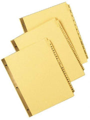 UNIVERSAL - 8-1/2 x 11" 1 to 31 Label, 31 Tabs, Double Sided Gold Mylar, Tab Divider - Tan/Black Tabs, Buff Folder - All Tool & Supply