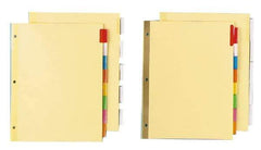 UNIVERSAL - 8-1/2 x 11" 8 Tabs, Double Side Gold Mylar Reinforced, Insertable Extended Tab Indexes - Clear Tabs, Buff Folder - All Tool & Supply