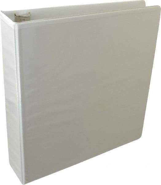 UNIVERSAL - 2" Sheet Capacity, 8-1/2 x 11", Round Ring Economy View Binder - Clear Matte Finish Overlay, White - All Tool & Supply