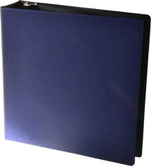 UNIVERSAL - 2" Sheet Capacity, 8-1/2 x 11", Round Ring Binder Without Label Holder - Suede Finish Vinyl Cover, Royal Blue - All Tool & Supply