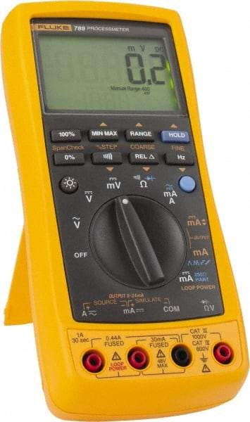 Fluke - 789, CAT III, 1,000 VAC/VDC, Digital Auto Ranging Average Responding Manual Ranging Multimeter - 40 mOhm, Measures Voltage, Capacitance, Current, Frequency, Resistance - All Tool & Supply