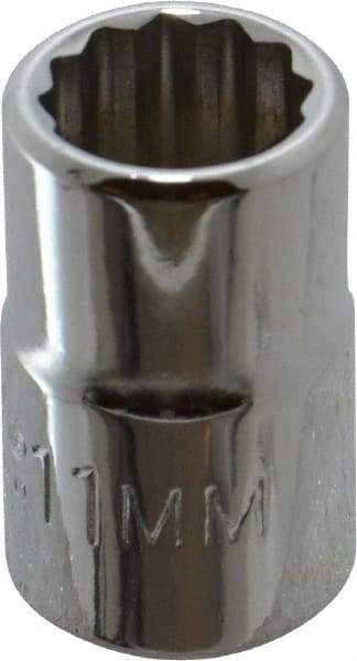 Proto - 3/8" Drive, Standard Hand Socket - 12 Points, 1-3/32" OAL, Chrome Finish - All Tool & Supply