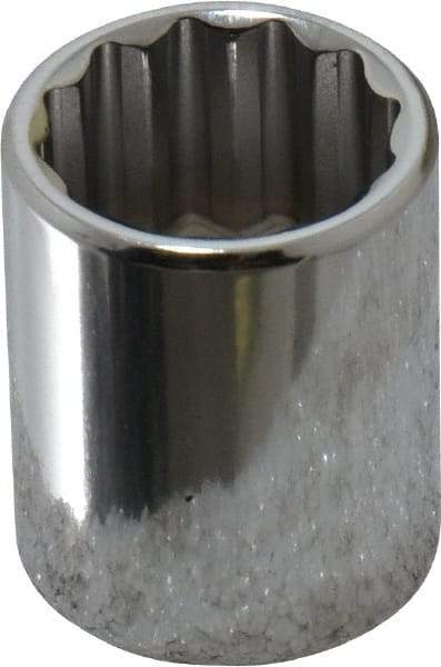 Proto - 3/8" Drive, Standard Hand Socket - 12 Points, 1-1/8" OAL, Chrome Finish - All Tool & Supply