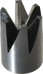 Made in USA - 60° Included Angle, 3/8-24" Hole Thread, Chamfer Edge, High Speed Steel, Outer Tube Edge Finishing Cutter - 7/8" Cutter Head Outside Diam, 1/2" Max Workpiece, 1-1/4" Long, 1/8" Threaded Hole Diam - All Tool & Supply