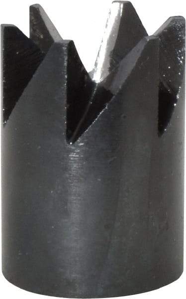 Made in USA - 90° Included Angle, 3/8-24" Hole Thread, Chamfer Edge, High Speed Steel, Outer Tube Edge Finishing Cutter - 7/8" Cutter Head Outside Diam, 1/2" Max Workpiece, 1-1/4" Long, 1/8" Threaded Hole Diam - All Tool & Supply