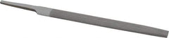 Value Collection - 6" Long, Smooth Cut, Half Round American-Pattern File - Double Cut, 5/32" Overall Thickness, Tang - All Tool & Supply