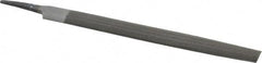 Value Collection - 8" Long, Smooth Cut, Half Round American-Pattern File - Double Cut, 7/32" Overall Thickness, Tang - All Tool & Supply