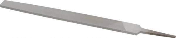 Value Collection - 8" Long, Smooth Cut, Flat American-Pattern File - Double Cut, 7/32" Overall Thickness, Tang - All Tool & Supply