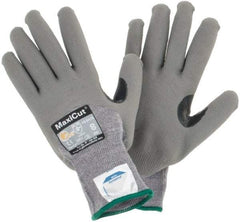 ATG - Size M, ANSI Cut Lvl A4, Cut Resistant Gloves - Palm, Fingers & Knuckles Coated, Gray - All Tool & Supply