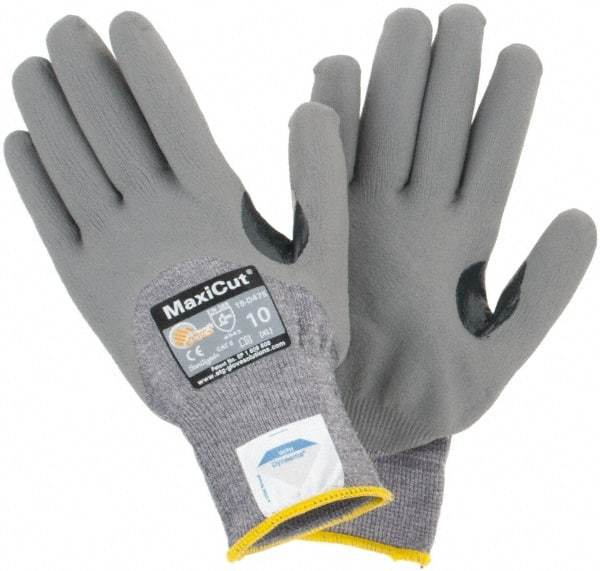 ATG - Size XL, ANSI Cut Lvl A4, Cut Resistant Gloves - Palm, Fingers & Knuckles Coated, Gray - All Tool & Supply