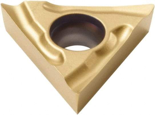 Seco - TCGT21.51 UX Grade CP500 Carbide Turning Insert - TiAlN/TiN Finish, 60° Triangle, 1/4" Inscr Circle, 3/32" Thick, 1/64" Corner Radius - All Tool & Supply