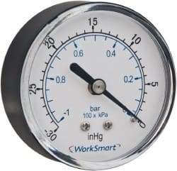 Value Collection - 2" Dial, 1/4 Thread, 0-60 Scale Range, Pressure Gauge - Center Back Connection Mount, Accurate to 3-2-3% of Scale - All Tool & Supply