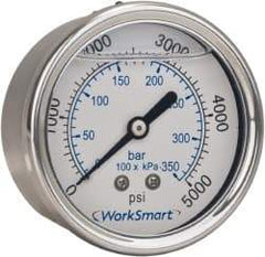 Value Collection - 2-1/2" Dial, 1/4 Thread, 0-30 Scale Range, Pressure Gauge - Center Back Connection Mount, Accurate to 3-2-3% of Scale - All Tool & Supply