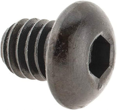 Made in USA - 5/16-18 UNC Hex Socket Drive, Button Screw - Alloy Steel, Black Oxide Finish, Fully Threaded, 3/8" Length Under Head - All Tool & Supply