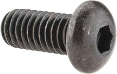 Made in USA - 5/16-18 UNC Hex Socket Drive, Button Screw - Alloy Steel, Black Oxide Finish, Fully Threaded, 3/4" Length Under Head - All Tool & Supply