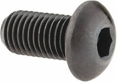 Made in USA - 5/16-24 UNF Hex Socket Drive, Button Screw - Alloy Steel, Black Oxide Finish, Fully Threaded, 5/8" Length Under Head - All Tool & Supply