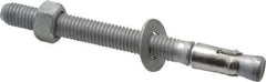 Powers Fasteners - 1/2" Diam, 1/2" Drill, 5-1/2" OAL, 3-3/8" Min Embedment Wedge Expansion Concrete Anchor - Steel, Galvanized Finish, Hex Nut Head, Hex Drive, 6-5/8" Thread Length - All Tool & Supply