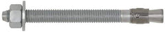 Powers Fasteners - 1/2" Diam, 1/2" Drill, 4-1/2" OAL, 3-3/8" Min Embedment Wedge Expansion Concrete Anchor - Steel, Galvanized Finish, Hex Nut Head, Hex Drive, 3-5/8" Thread Length - All Tool & Supply