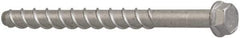 Elco - 3/8" Diam, 4" Length Under Head, Hex Drive, Concrete Screw & Masonry Fastener - Alloy Steel, StalGard Silver Finish, Includes 9/16" Drill Bit - All Tool & Supply