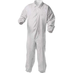 KleenGuard - Size 2XL Film Laminate General Purpose Coveralls - White, Zipper Closure, Elastic Cuffs, Elastic Ankles, Serged Seams - All Tool & Supply