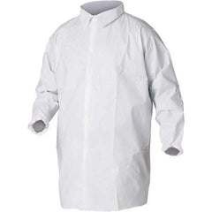 KleenGuard - Size 2XL White Lab Coat without Pockets - Microporous Film Laminate, Snap Front, Elastic Cuffs - All Tool & Supply