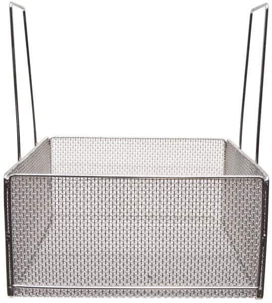 Marlin Steel Wire Products - 18" Deep, Square Stainless Steel Mesh Basket - 1/4" Perforation, 18" Wide x 9" High - All Tool & Supply