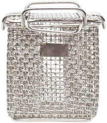 Marlin Steel Wire Products - 3-1/4" Deep, Rectangular Stainless Steel Mesh Basket - 5/32" Perforation, 3-3/8" Wide x 4" High - All Tool & Supply